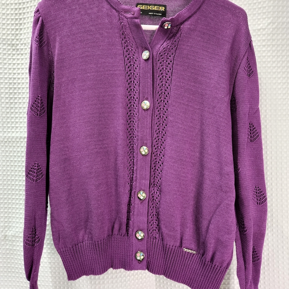 Geiger L Purple Cardigan